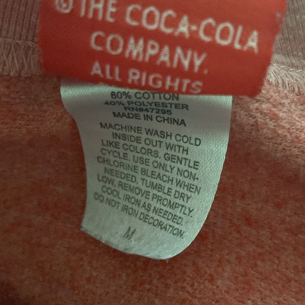 Women’s Coca Cola Longsleeve lightweight sweatshirt Top medium red retro cotton - Picture 5 of 5